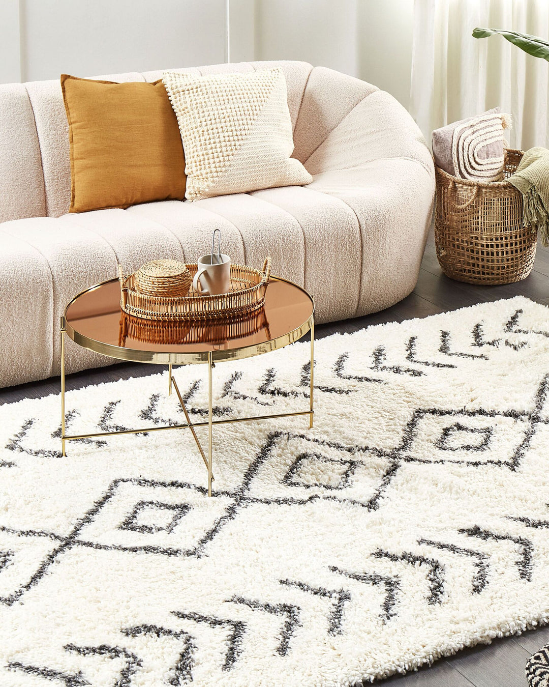 Shaggy Area Rug 200 x 300 cm White and Grey Ayrum