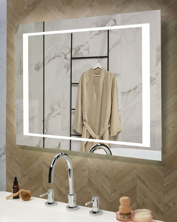 LED Wall Mirror 60 x 80 cm Silver Eyre