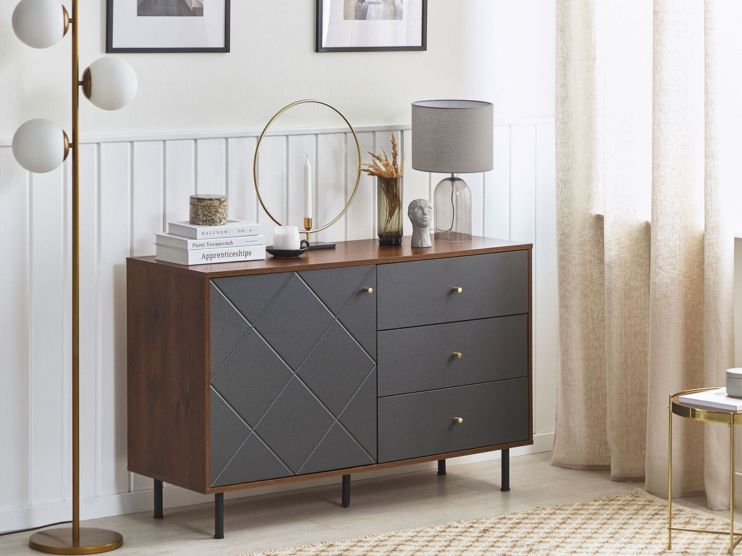 Sideboard Dark Wood with Grey Palmer