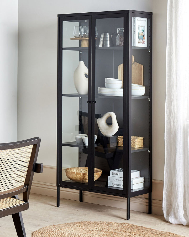 Steel Display Cabinet Black Harty