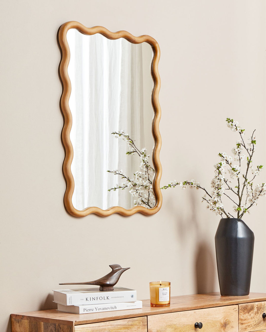 Wall Mirror 72 cm Light Wood Beffes