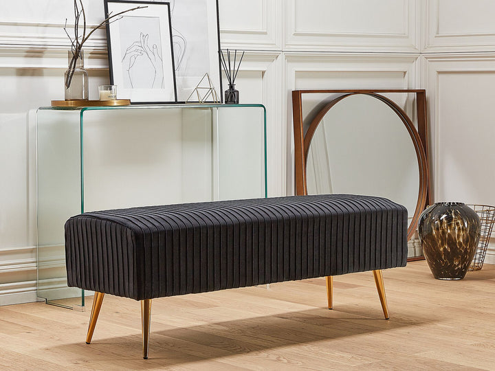 Velvet Bedroom Bench Black Paterson