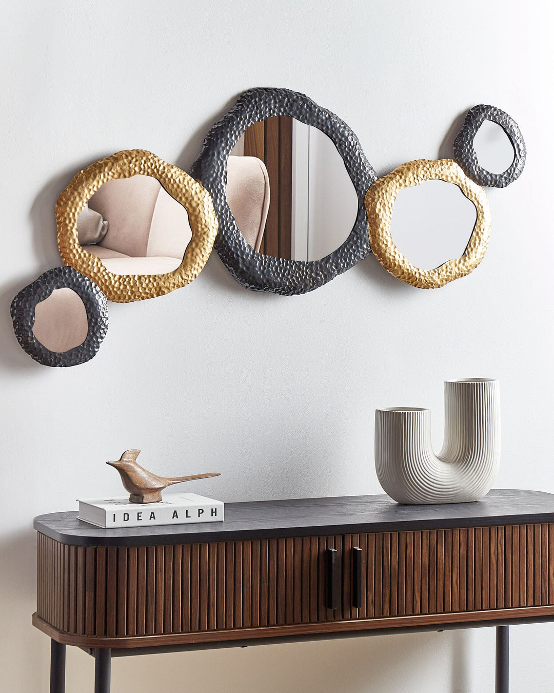 Wall Mirror 110 x 45 cm Black-Gold Charny