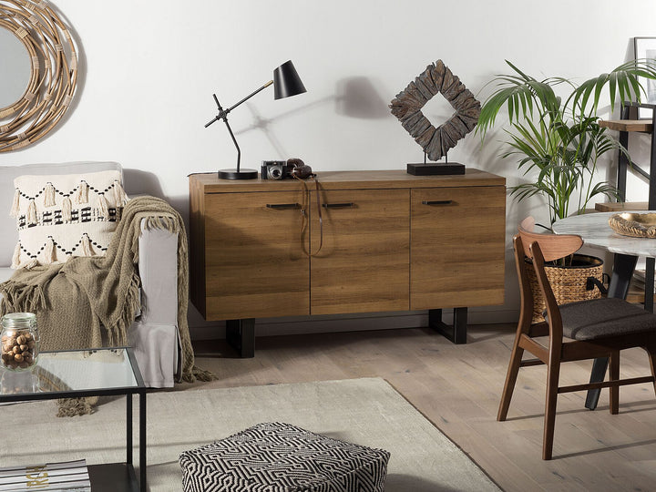 3 Door Sideboard Dark Wood Timber