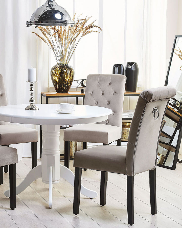 Dining Chair II Set of 2 Velvet Grey Velva