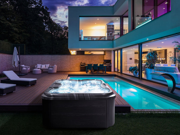 Square Hot Tub with LED Grey Arcelia