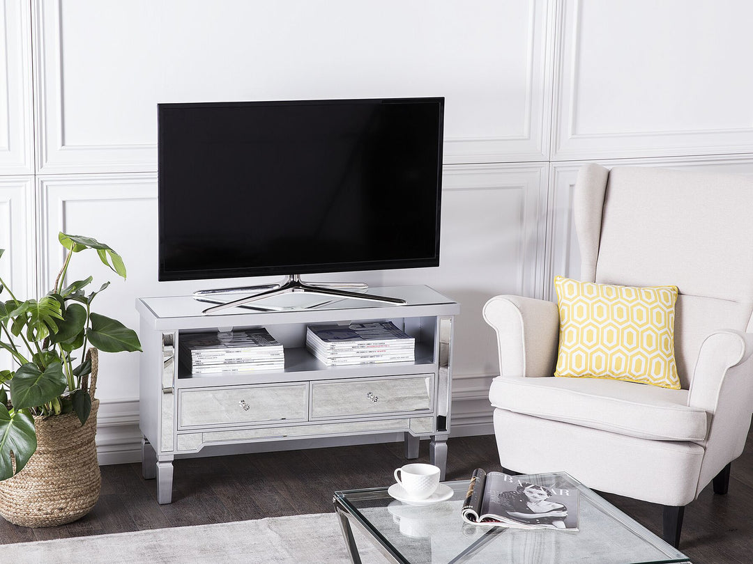 Mirrored TV Stand Silver Nicea