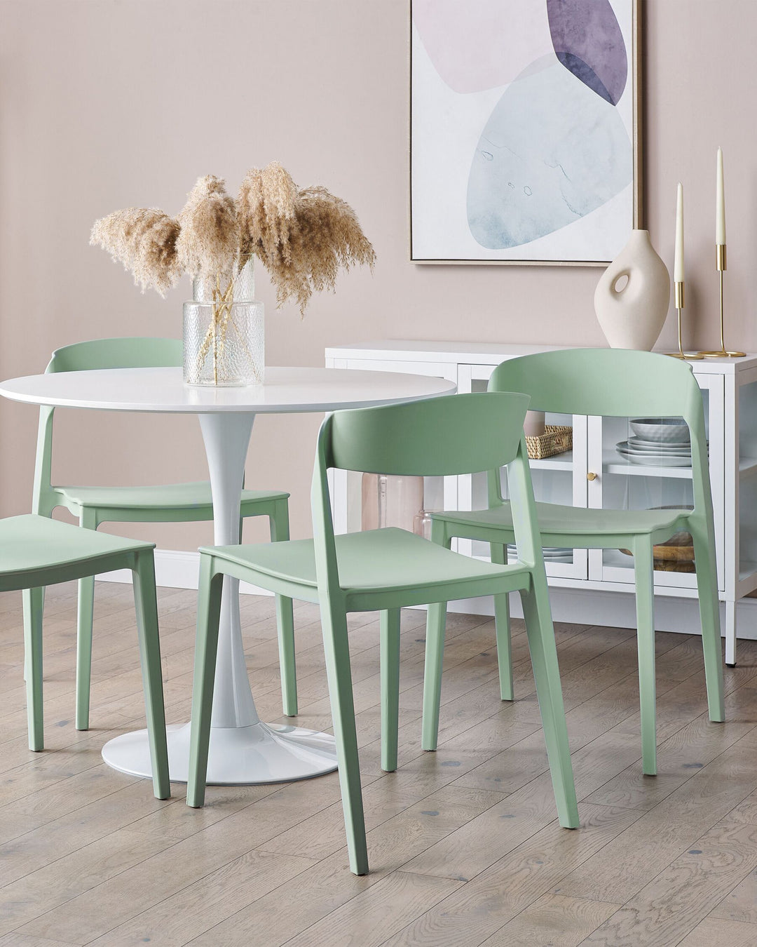 Dining Chair Set of 2 Mint Green Somers