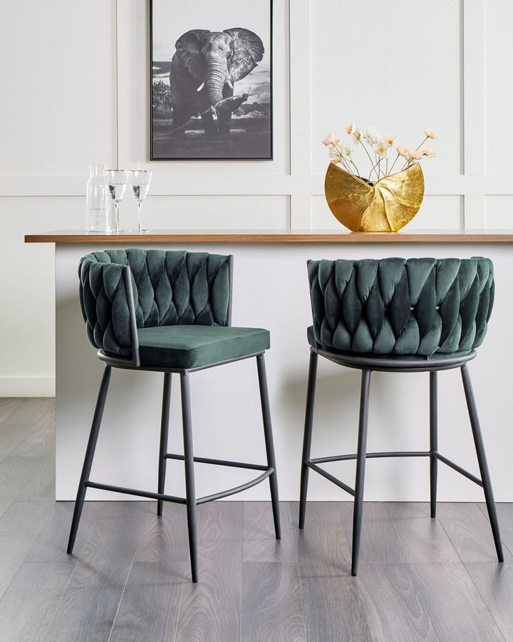 Bar Chair Dark Green Milan