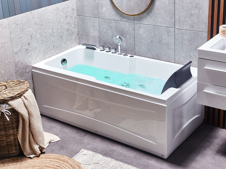 Right Hand Whirlpool Bath with LED 1690 x 810 mm White Artemisa