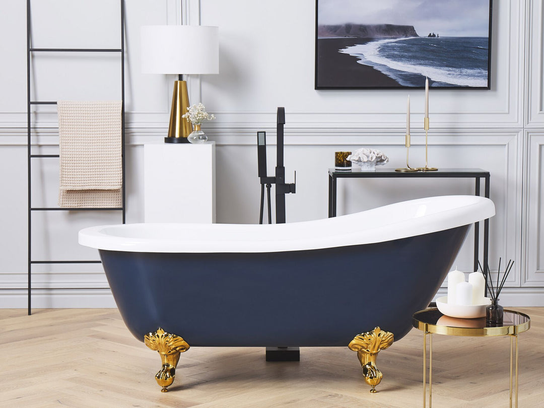 Freestanding Bath 1700 x 760 mm Blue and Gold Cayman