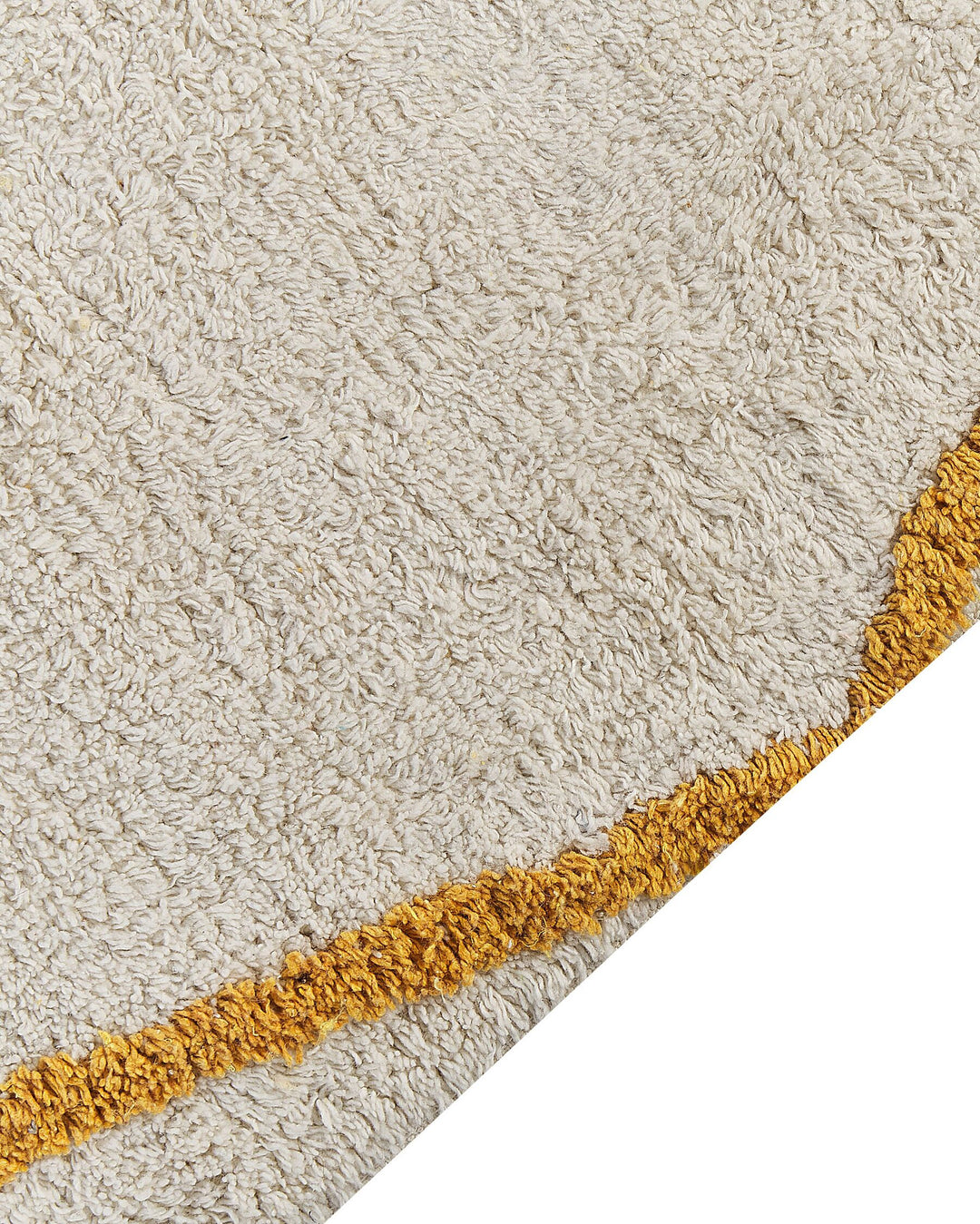 Shaggy Cotton Area Rug 160 x 230 cm Off-White and Yellow Marand