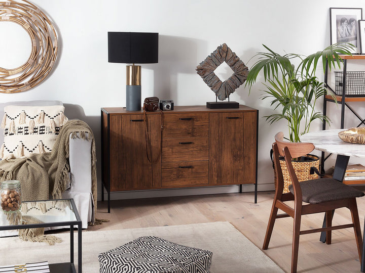 3 Drawer Sideboard Dark Brown and Black Tifton