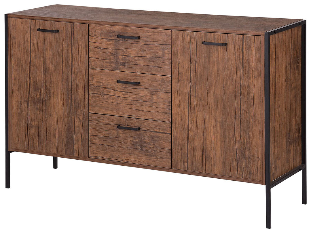 3 Drawer Sideboard Dark Brown and Black Tifton