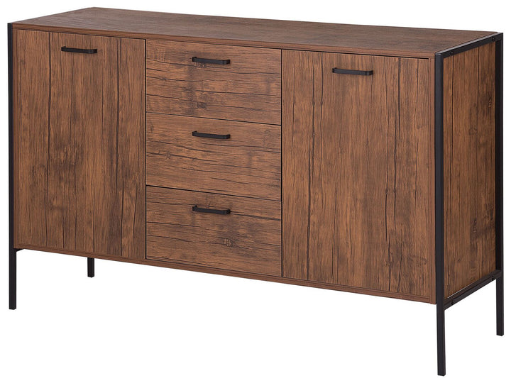 3 Drawer Sideboard Dark Brown and Black Tifton