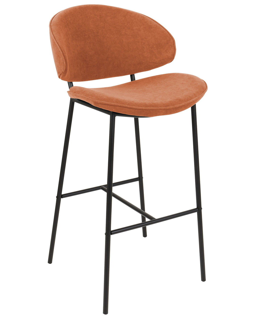 Bar Chair Set of 2 Fabric Orange Kiana