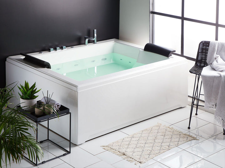 Whirlpool Bath with LED 1830 x 1420 mm White Salamanca