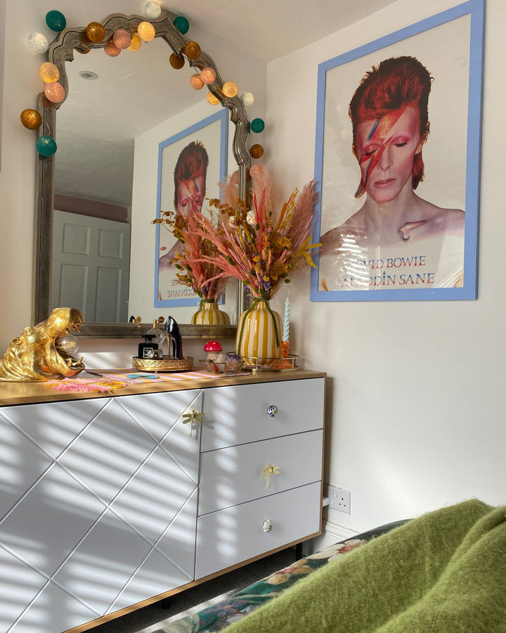 3 Drawer Sideboard Light Wood with White Palmer