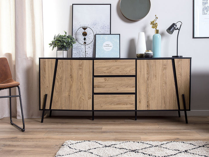 3 Drawer Sideboard Light Wood Blackpool