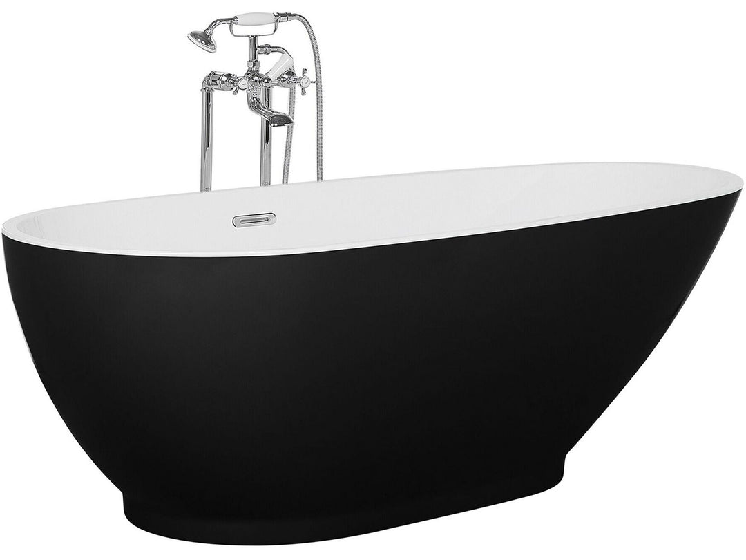 Freestanding Bath 1730 x 820 mm Black and White Guiana