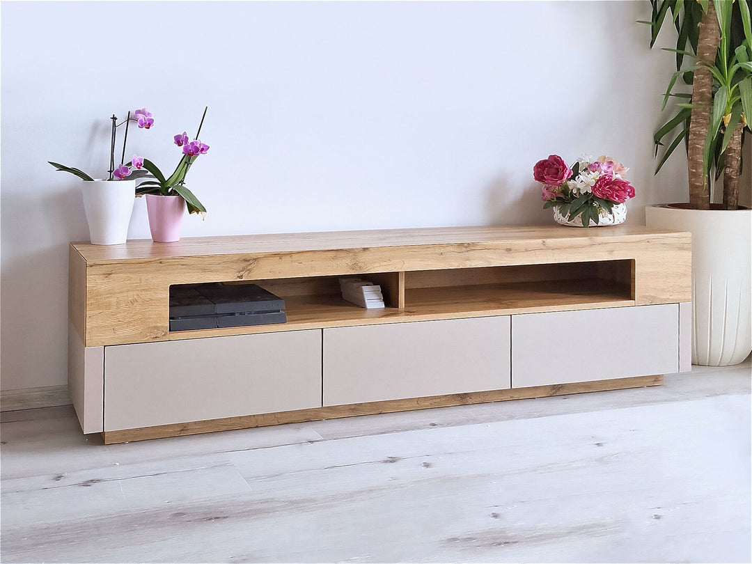 TV Stand Light Wood and Beige Antonio