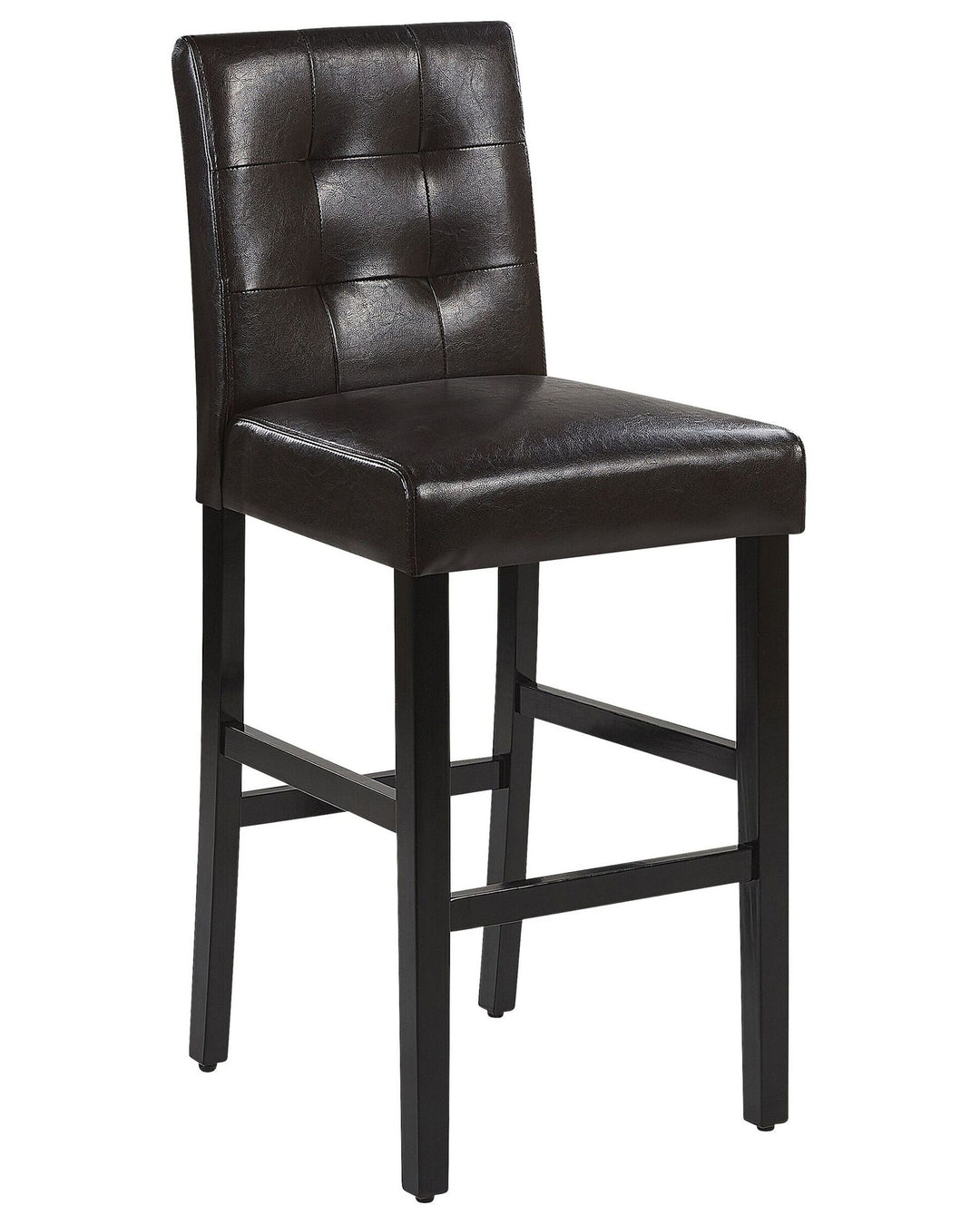 Bar Chair Set of 2 Faux Leather Brown Madison