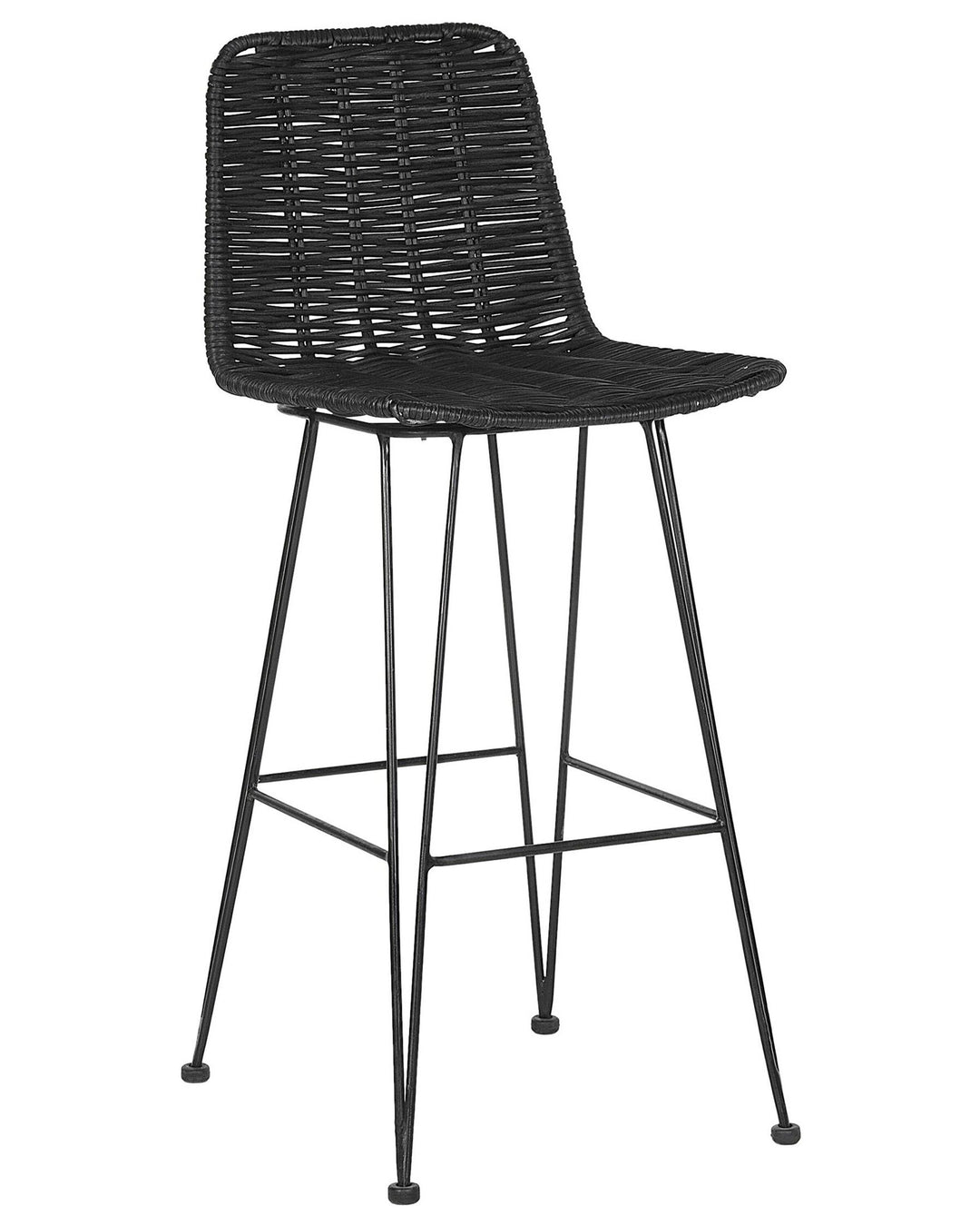 Bar Chair Set of 2 Rattan Black Cassita