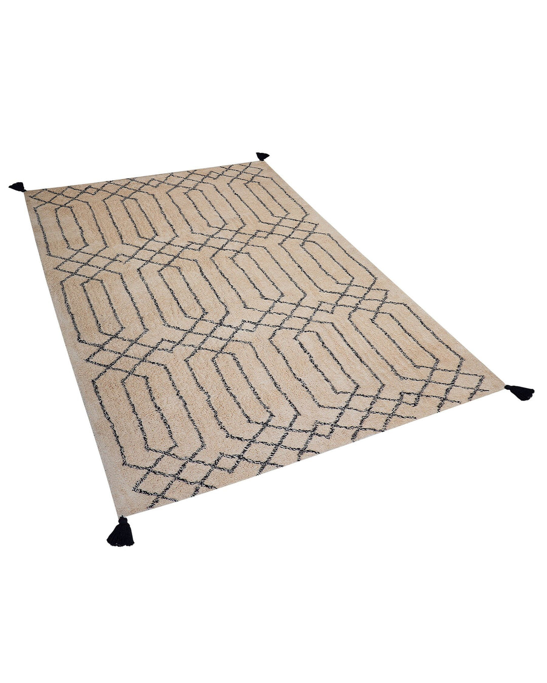 Shaggy Area Rug 160 x 230 cm Beige and Black Maltepe