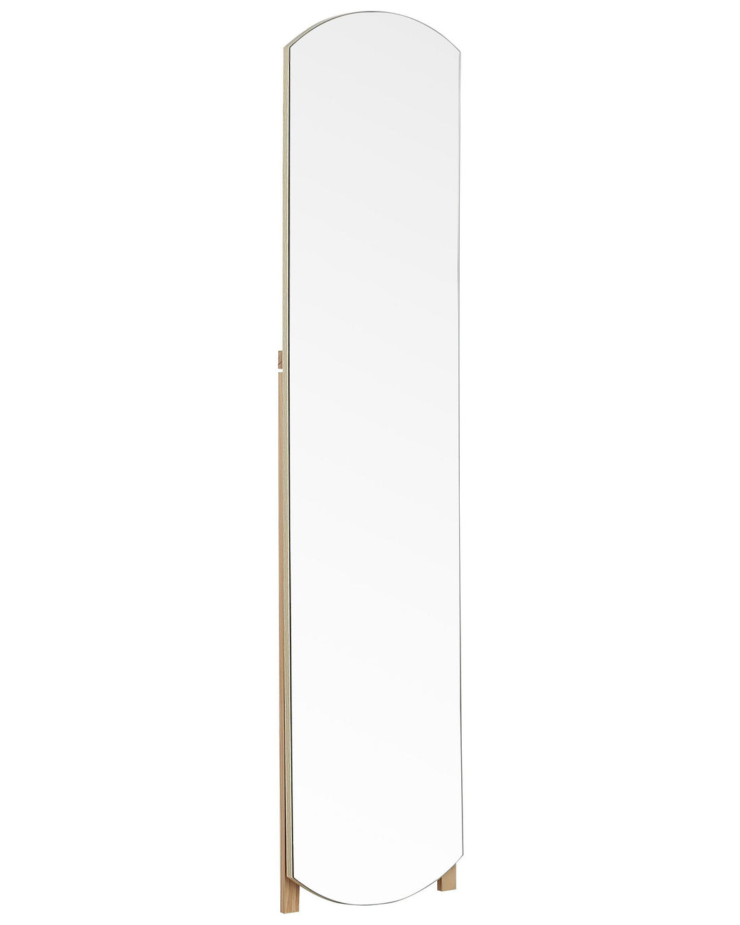 Standing Mirror with Shelf 35 x 150 cm Light Wood Cherbourg