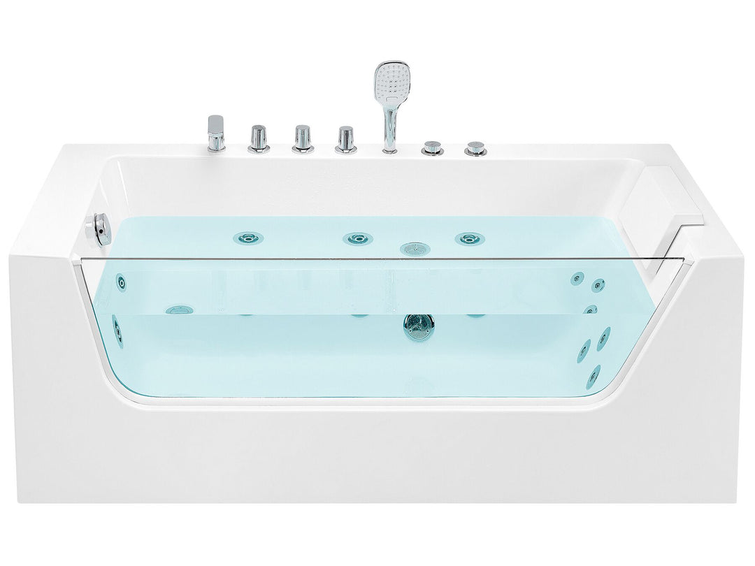 Right Hand Whirlpool Corner Bath 1700 x 800 mm White Puquio