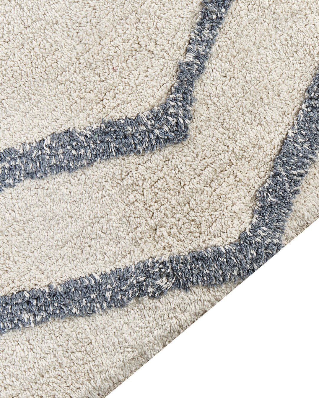 Shaggy Cotton Area Rug 160 x 230 cm Off-White and Blue Menderes