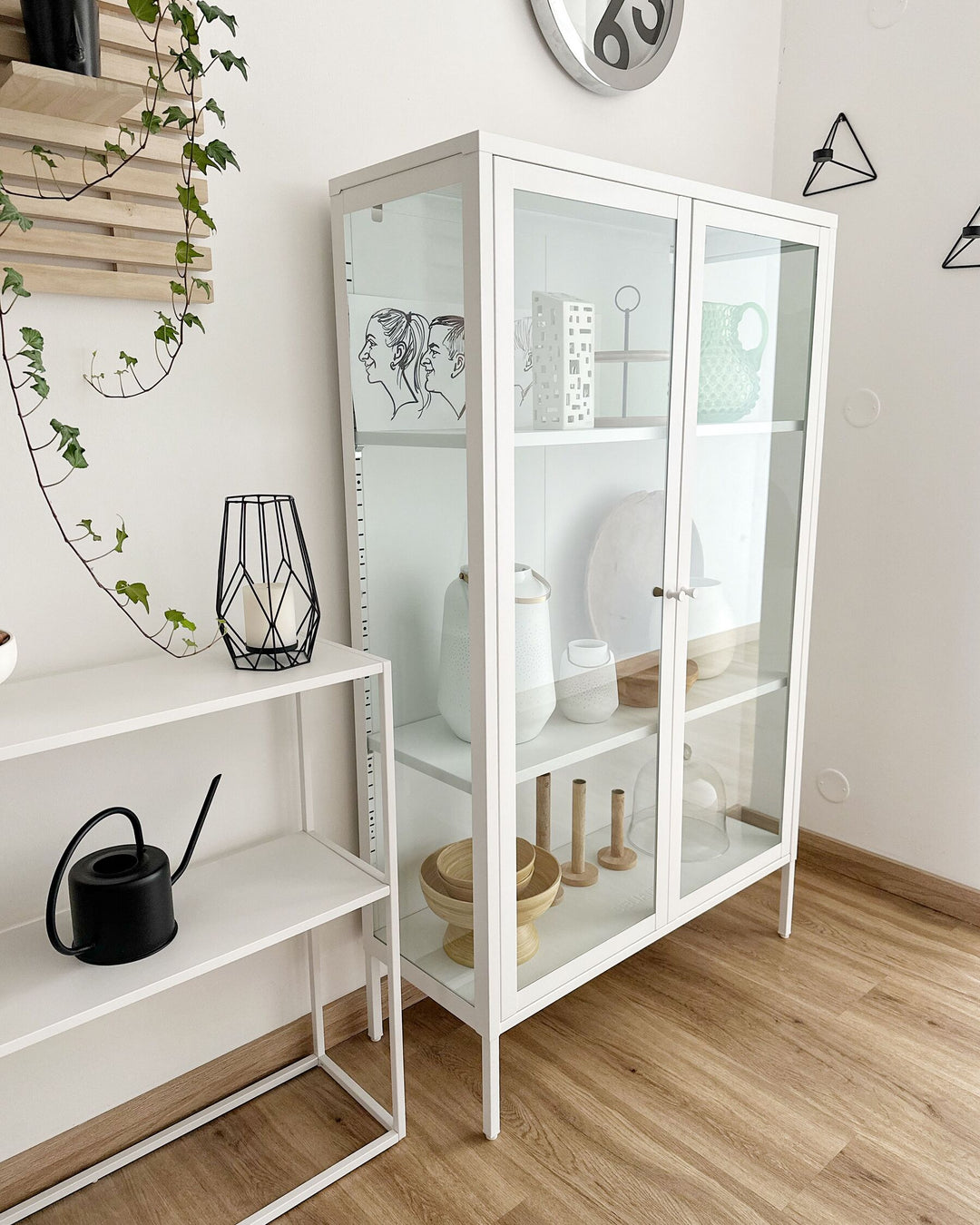 Steel Display Cabinet White Nash