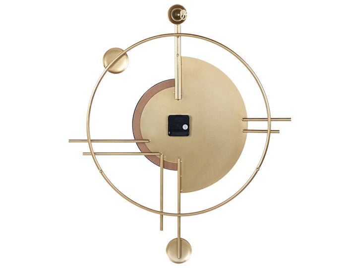 Iron Wall Clock 59 x 67 cm Gold and Black Allogny