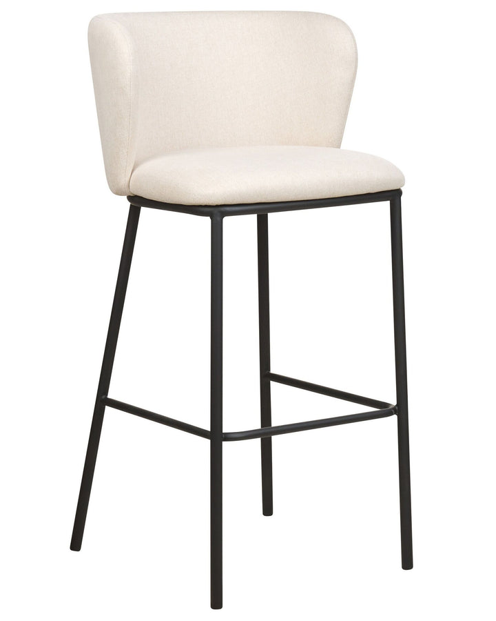 Bar Chair Set of 2 Fabric Off-White Mina