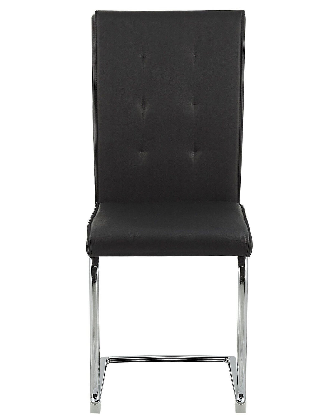 Set of 2 Faux Leather Dining Chair Cantilever Chair Black Rovard