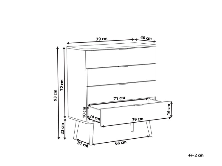 4 Drawer Chest White Walpi