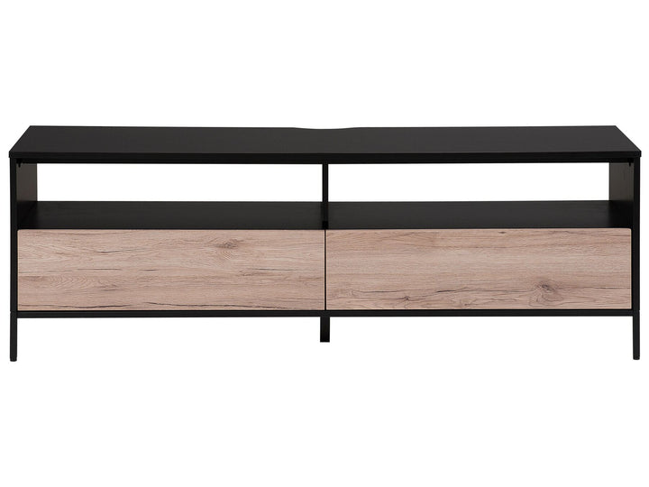 TV Stand Light Wood with Black Sydney