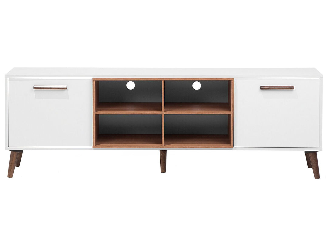 TV Stand White with Dark Wood Alloa