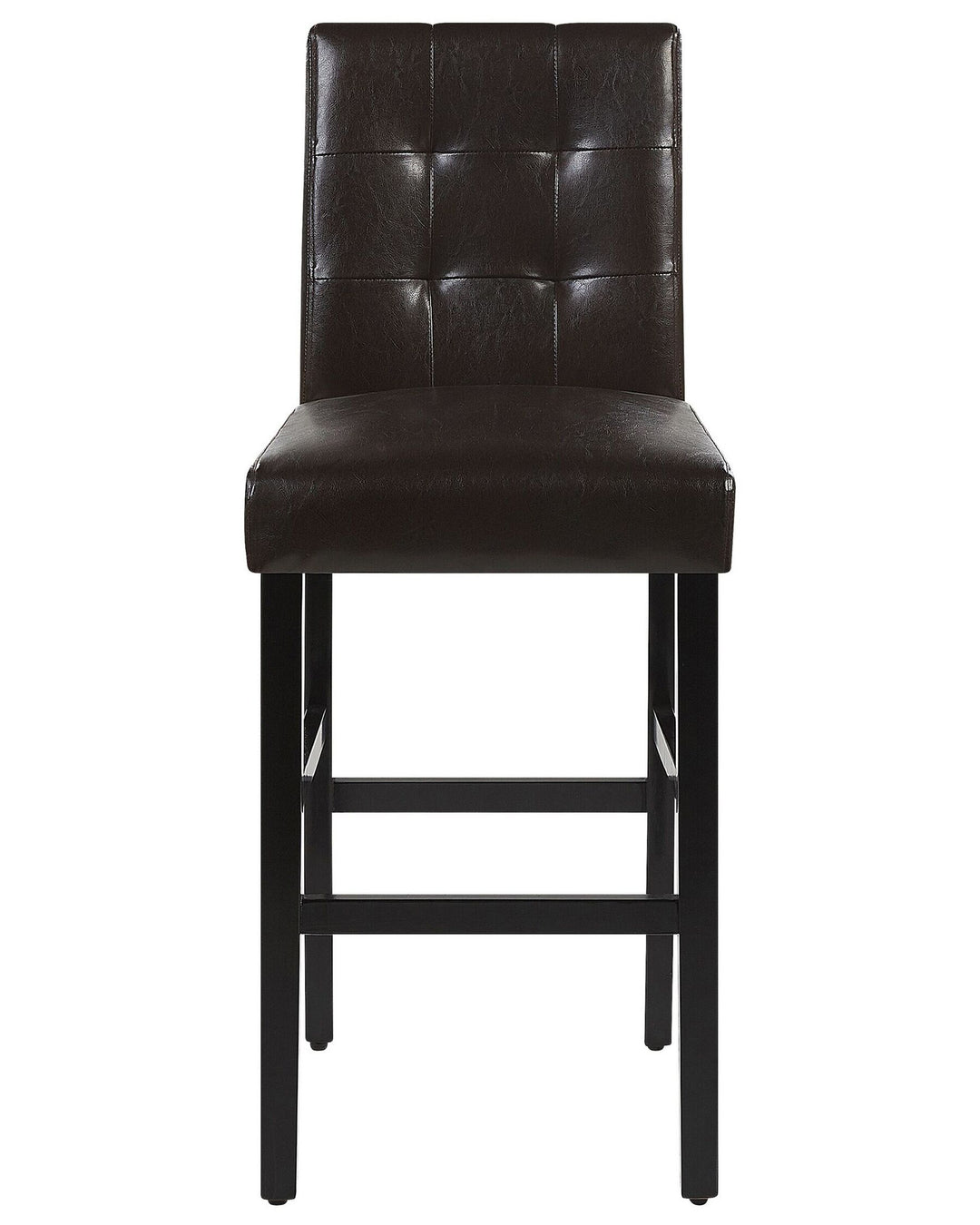 Bar Chair Set of 2 Faux Leather Brown Madison