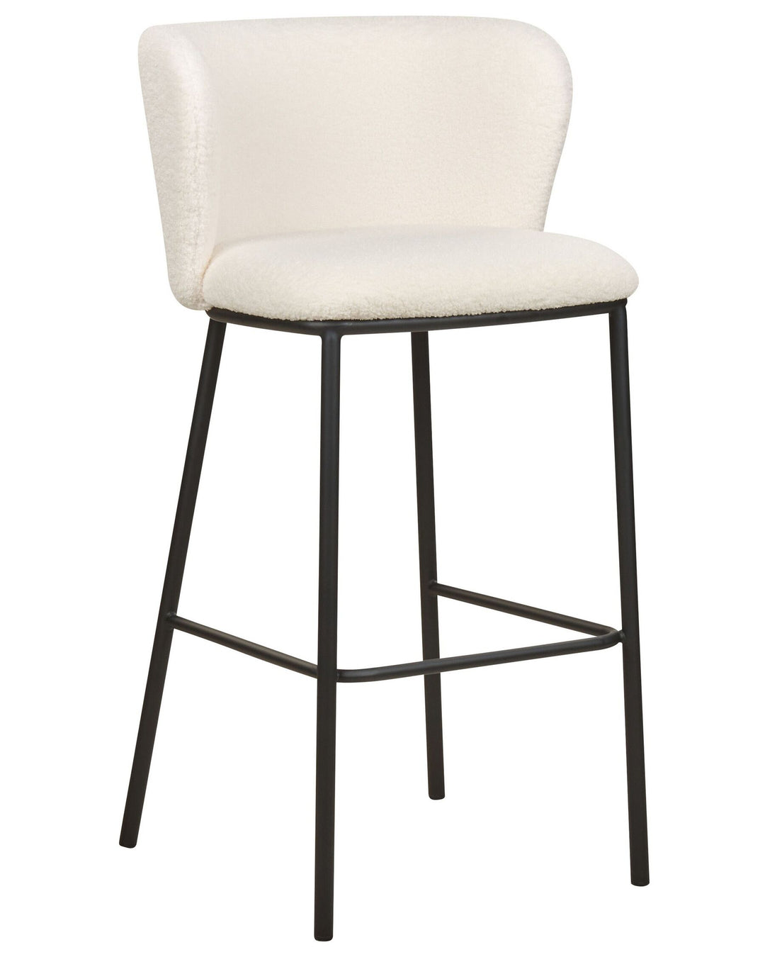 Bar Chair Set of 2 Boucle White Mina