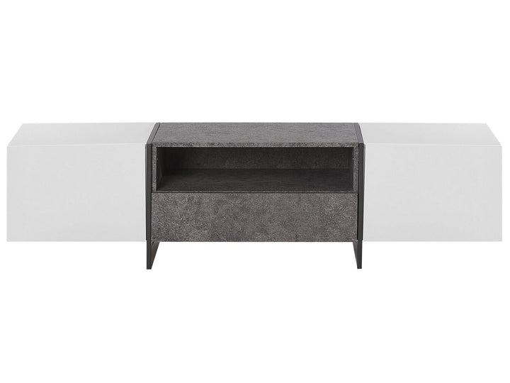 TV Stand LED Concrete Effect with White Russel