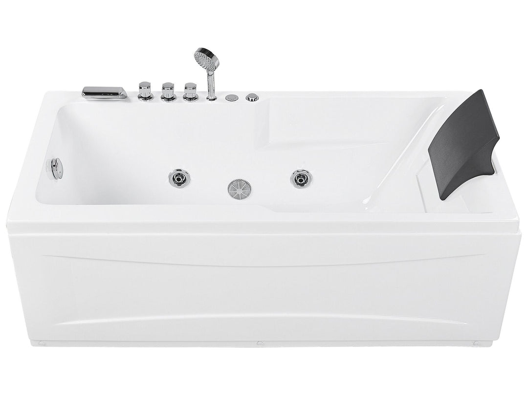 Right Hand Whirlpool Bath with LED 1690 x 810 mm White Artemisa