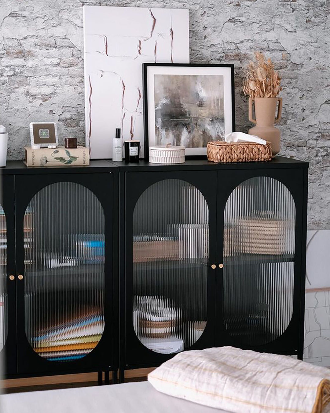 Steel Display Cabinet Black Sarre