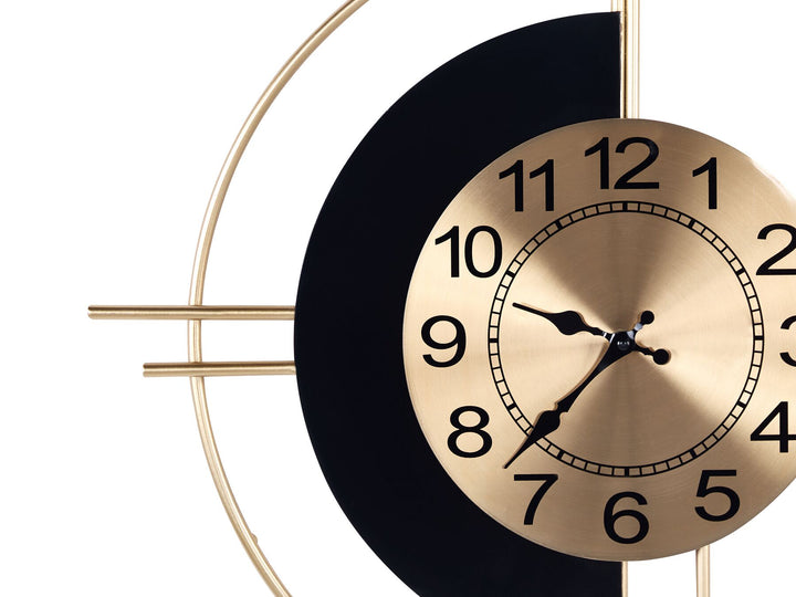 Iron Wall Clock 59 x 67 cm Gold and Black Allogny