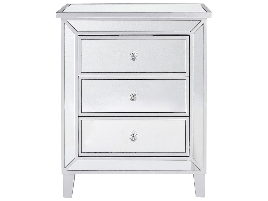 3 Drawer Mirrored Chest Silver Breves