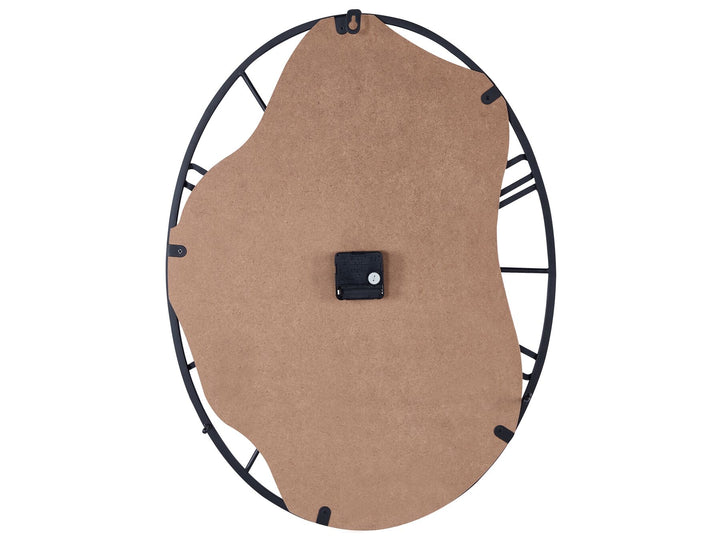 Iron Wall Clock 46 x 60 cm Light Wood with Black Meynes