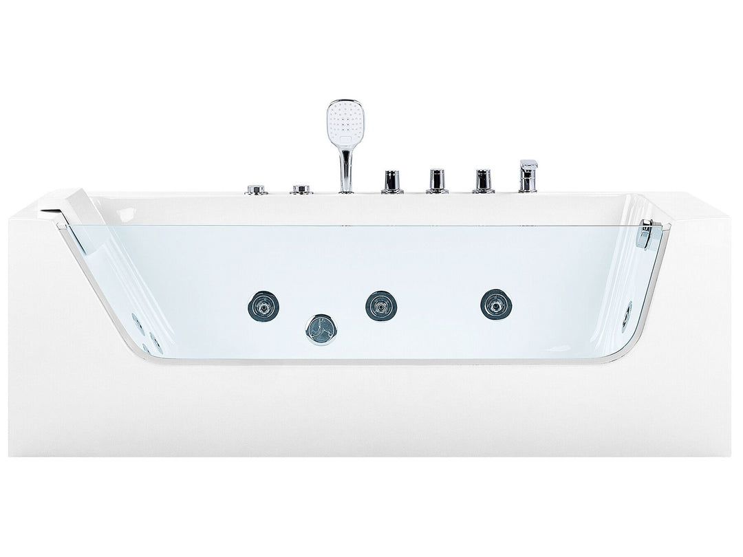 Left Hand Whirlpool Corner Bath 1700 x 800 mm White Puquio