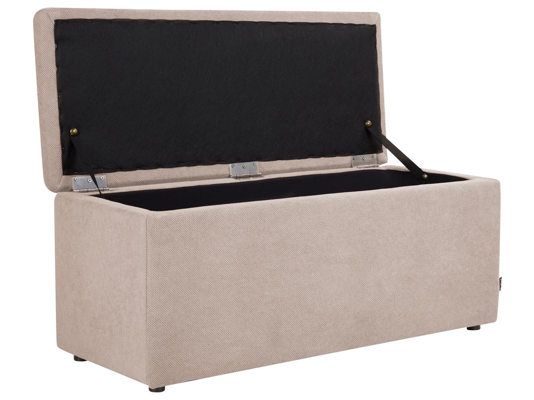 Fabric Storage Ottoman Beige Orem