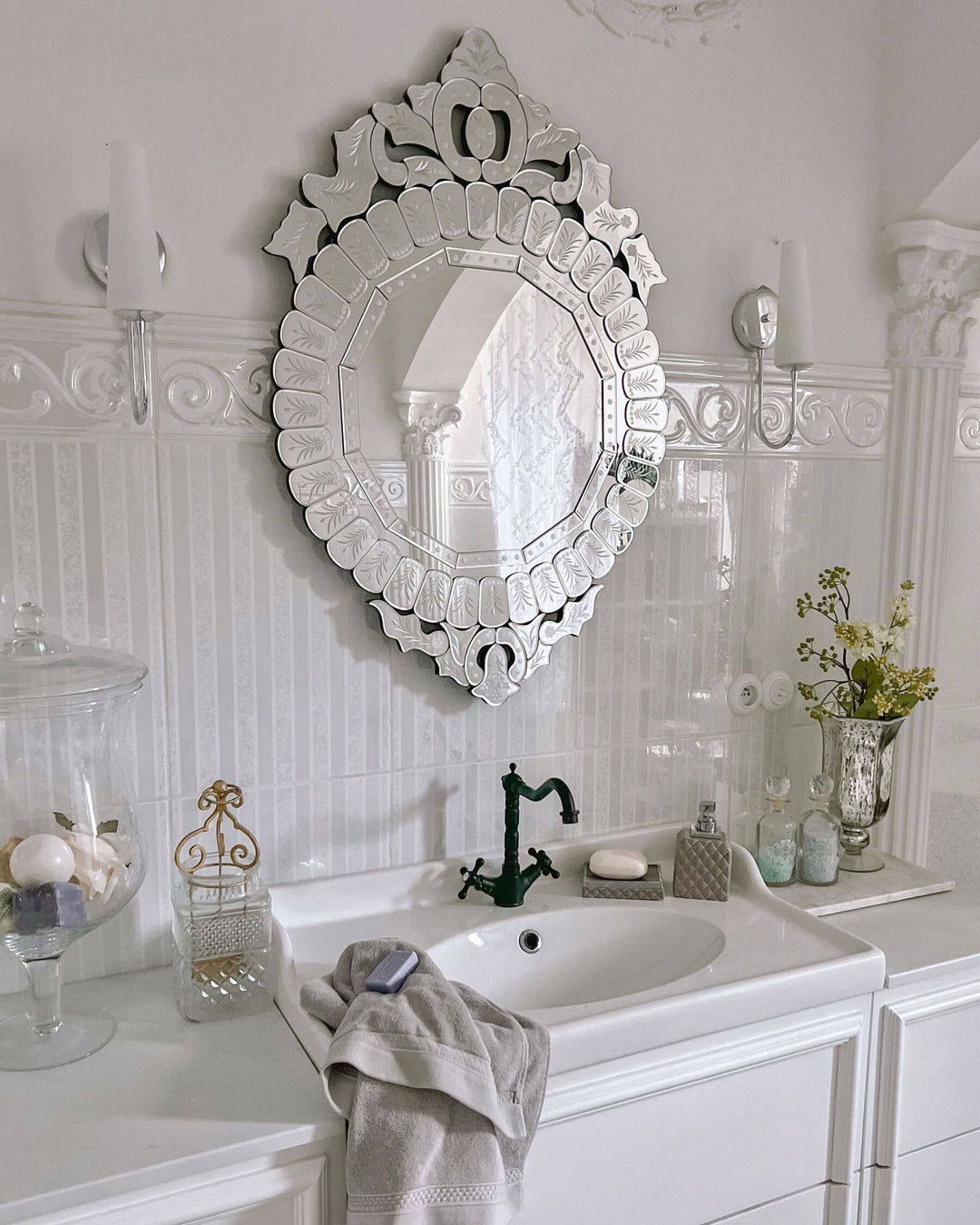 Wall Mirror 100 cm Silver Craon