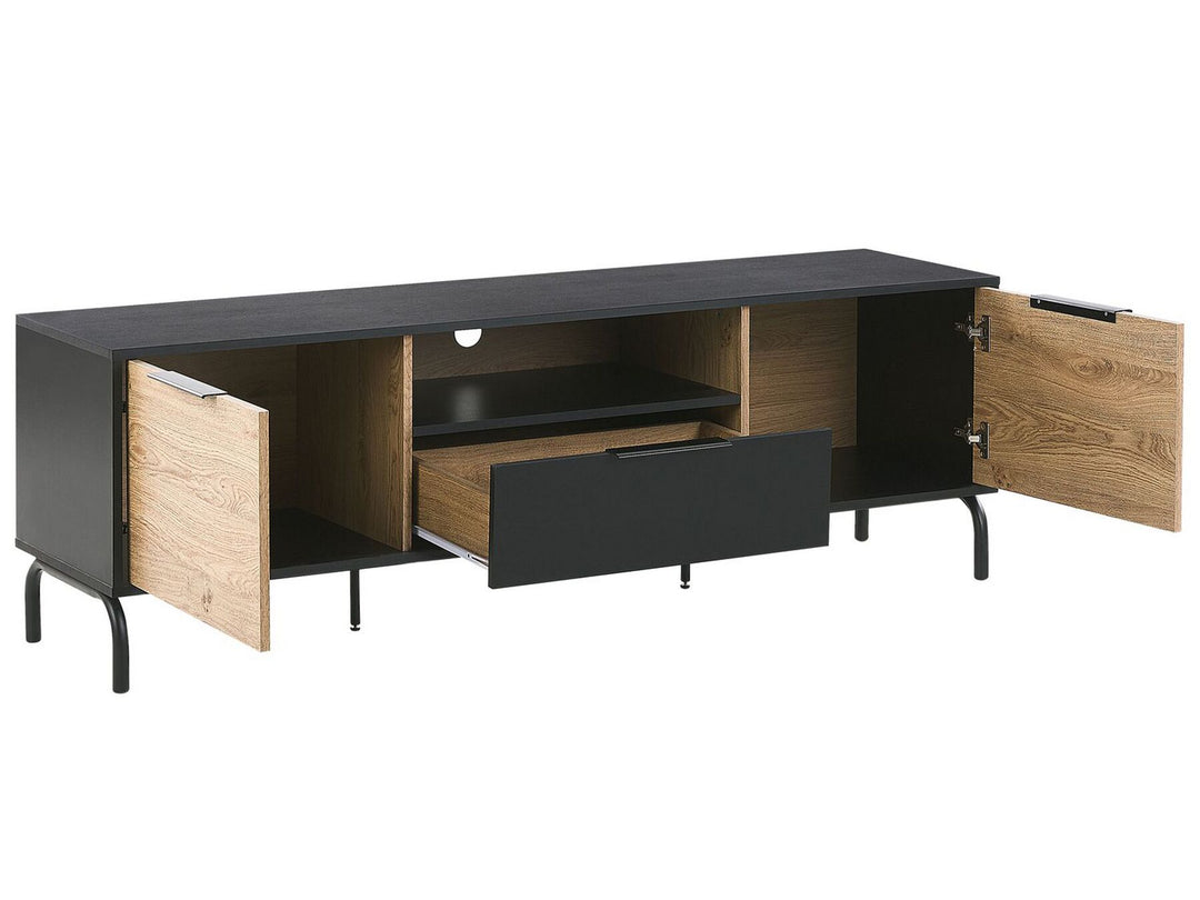 TV Stand Black with Light Wood Arkley